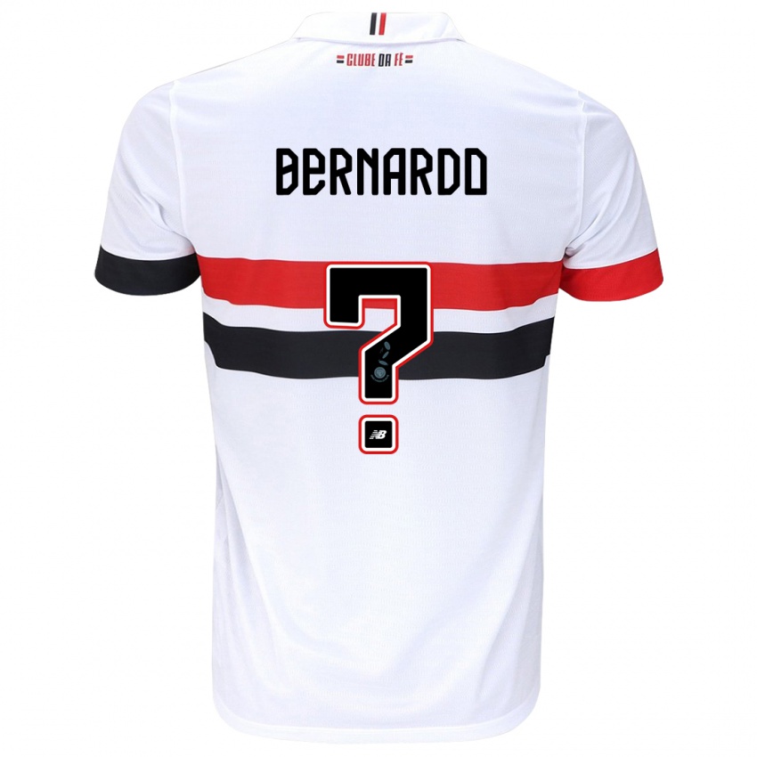 Criança Camisola Bernardo #0 Branco Vermelho Preto Principal 2024/25 Camisa