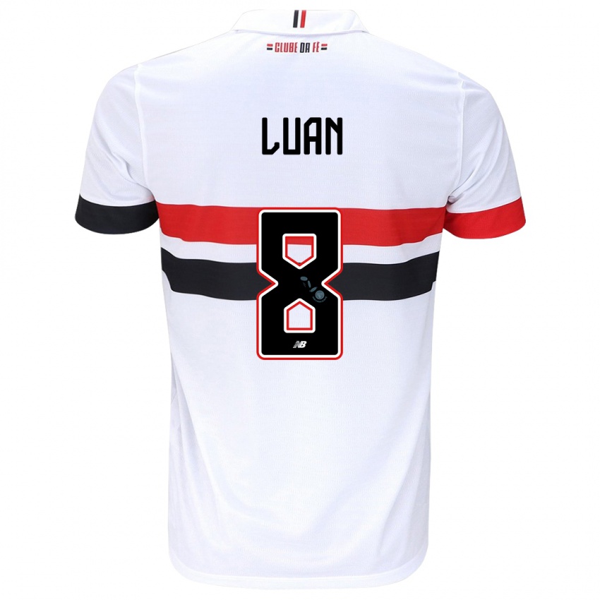 Criança Camisola Luan #8 Branco Vermelho Preto Principal 2024/25 Camisa