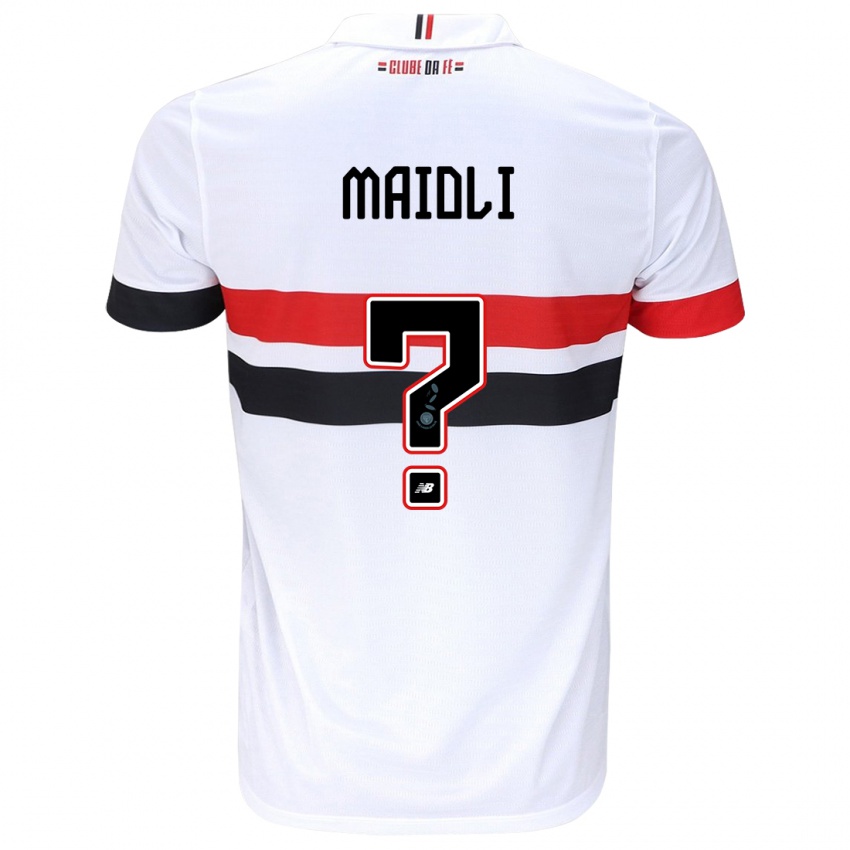 Criança Camisola Gabriel Maioli #0 Branco Vermelho Preto Principal 2024/25 Camisa