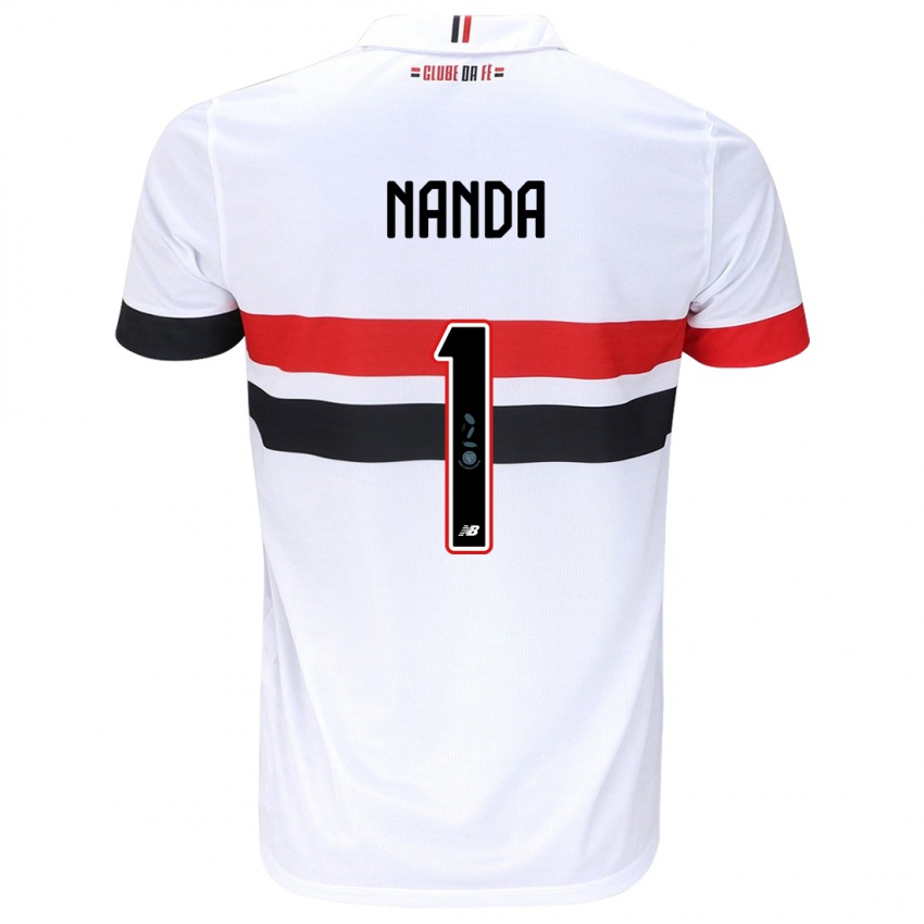 Criança Camisola Nanda #1 Branco Vermelho Preto Principal 2024/25 Camisa