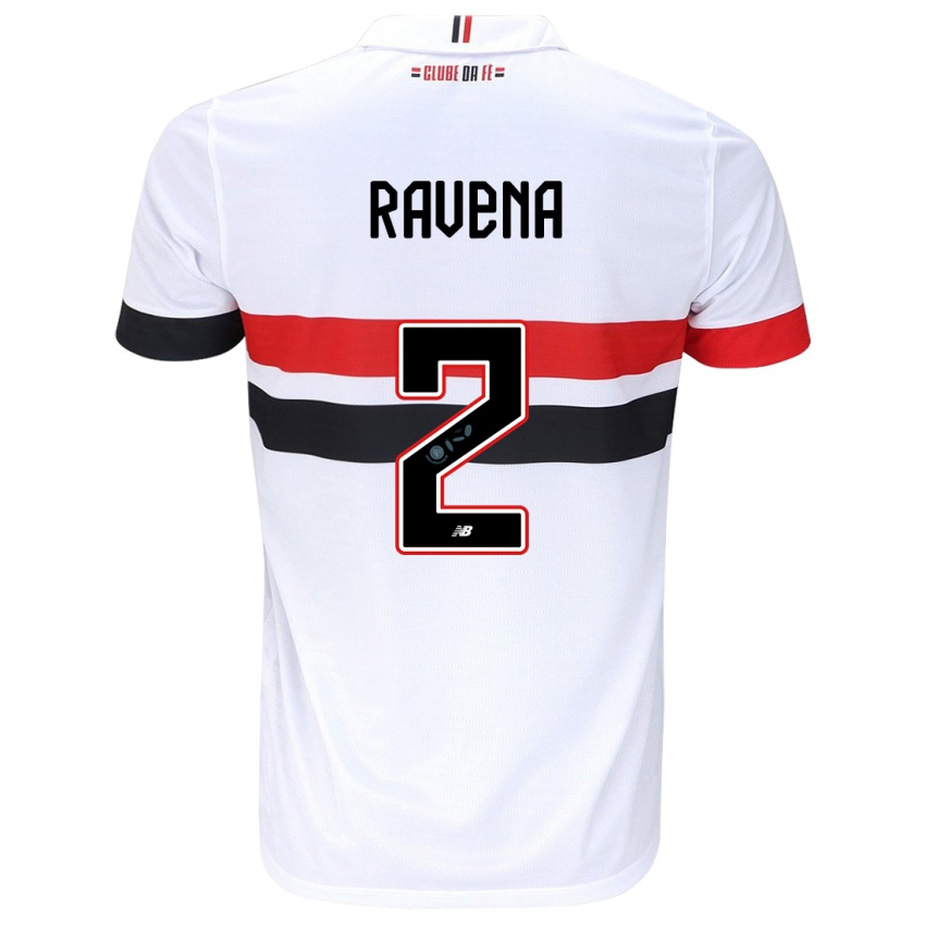 Criança Camisola Ravena #2 Branco Vermelho Preto Principal 2024/25 Camisa