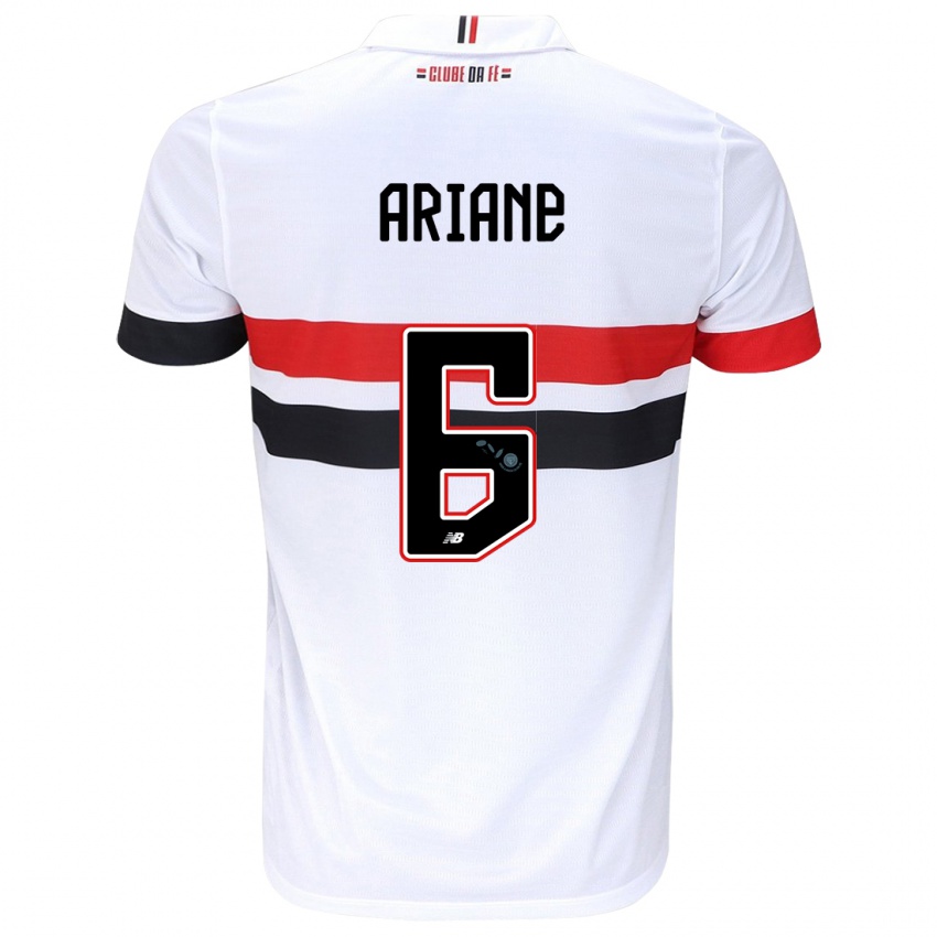 Criança Camisola Ariane #6 Branco Vermelho Preto Principal 2024/25 Camisa