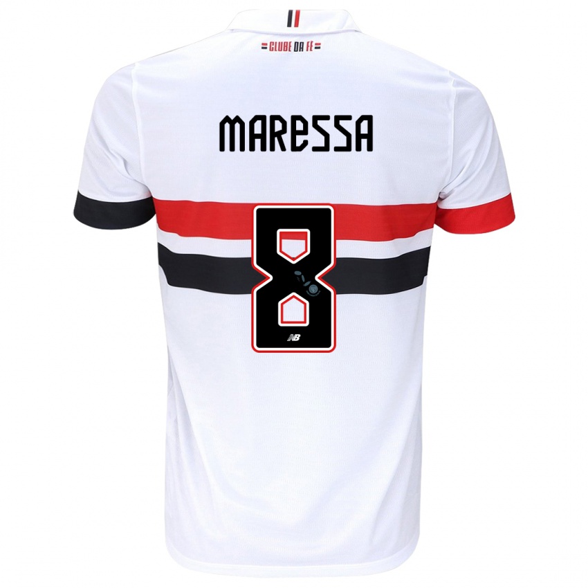 Criança Camisola Maressa #8 Branco Vermelho Preto Principal 2024/25 Camisa