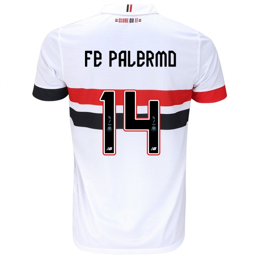 Criança Camisola Fe Palermo #14 Branco Vermelho Preto Principal 2024/25 Camisa