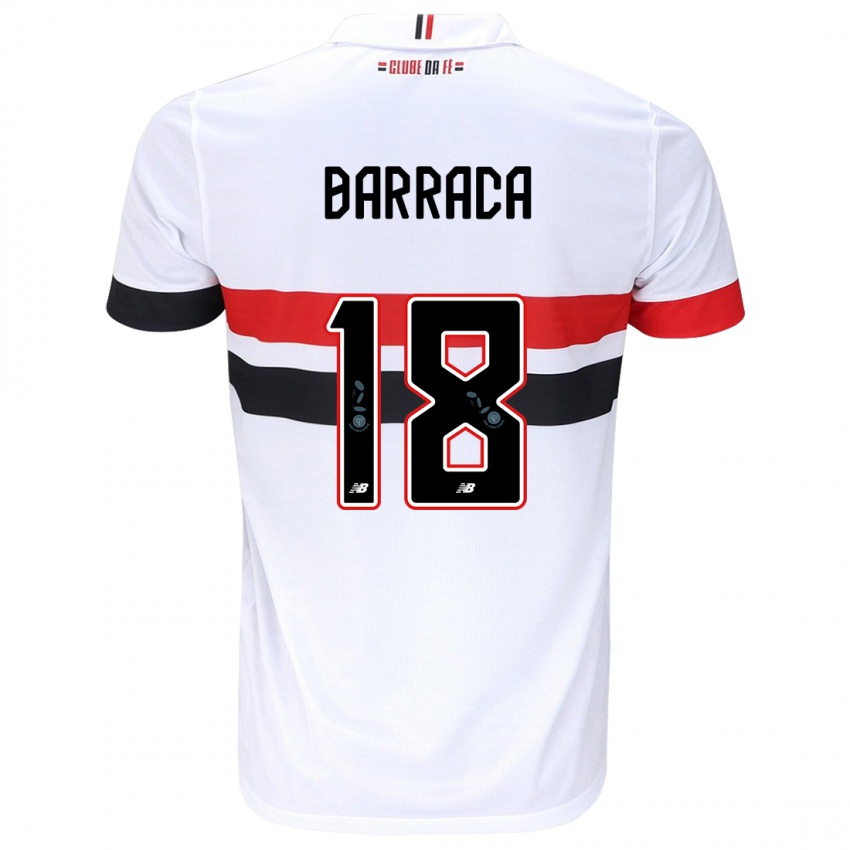 Criança Camisola Barraca #18 Branco Vermelho Preto Principal 2024/25 Camisa