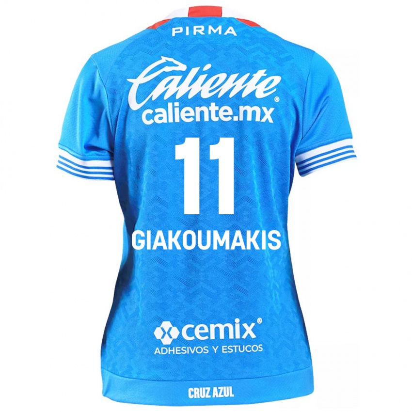 Criança Camisola Georgios Giakoumakis #11 Céu Azul Principal 2024/25 Camisa