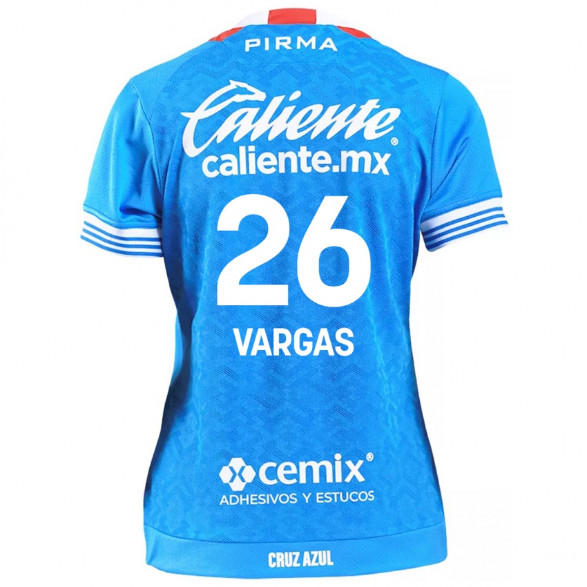 Criança Camisola Carlos Vargas #26 Céu Azul Principal 2024/25 Camisa