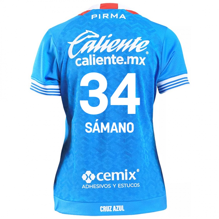 Criança Camisola Leonardo Sámano #34 Céu Azul Principal 2024/25 Camisa