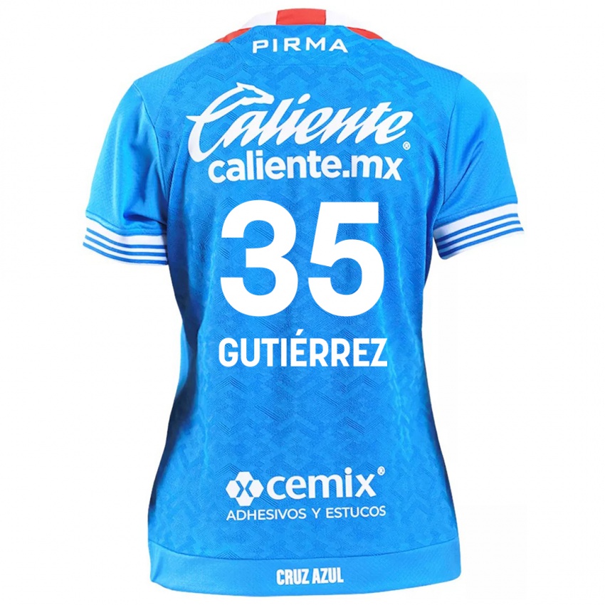 Criança Camisola Luis Gutiérrez #35 Céu Azul Principal 2024/25 Camisa