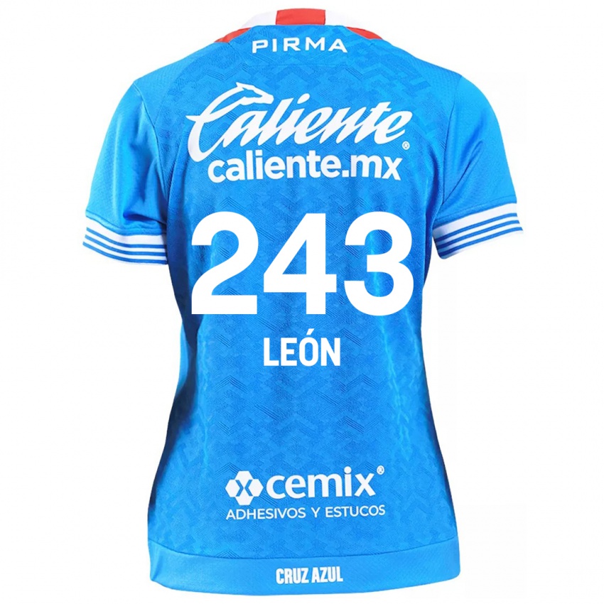 Criança Camisola Cristhian León #243 Céu Azul Principal 2024/25 Camisa