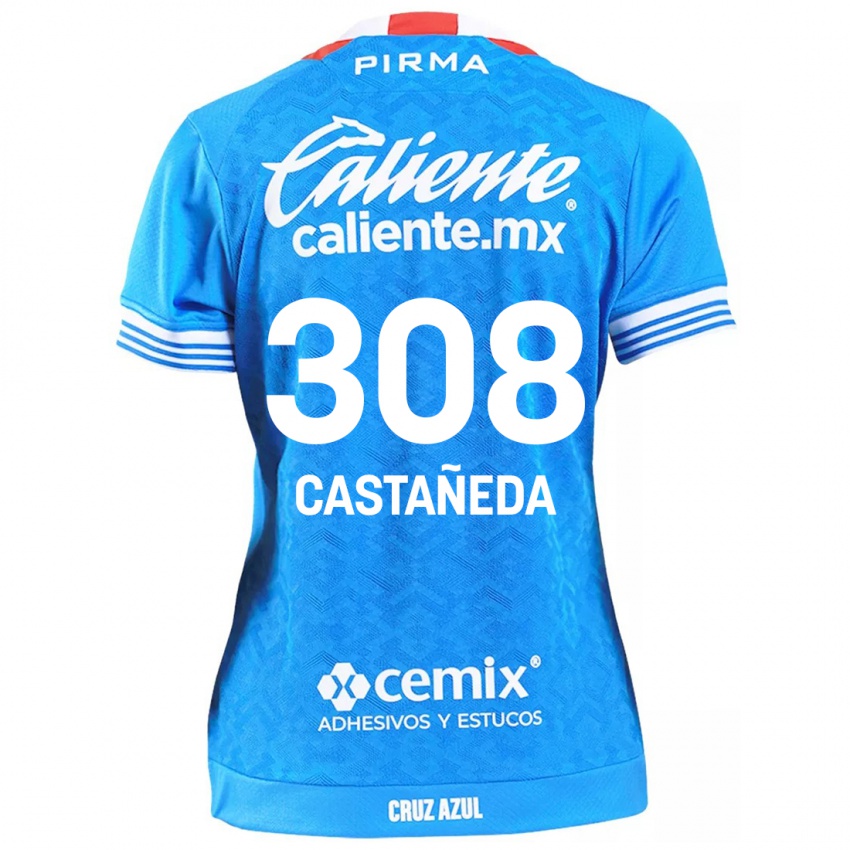 Criança Camisola Emiliano Castañeda #308 Céu Azul Principal 2024/25 Camisa