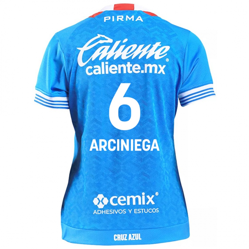 Criança Camisola Mirelle Arciniega #6 Céu Azul Principal 2024/25 Camisa