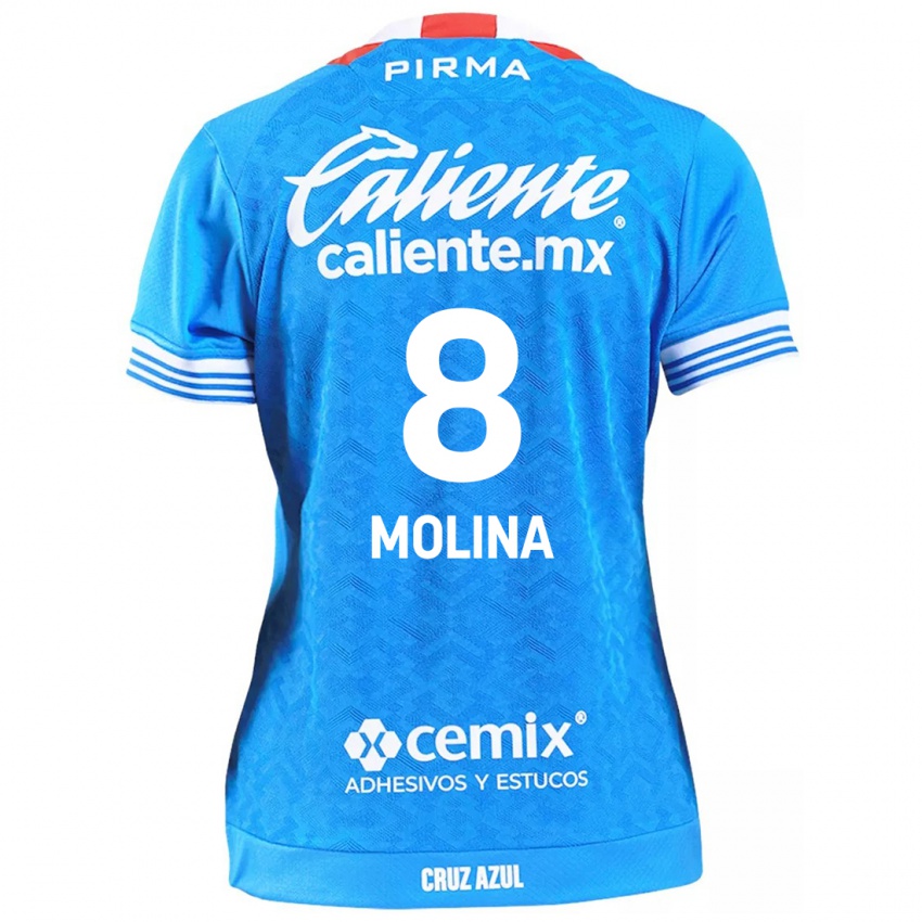 Criança Camisola Dalia Molina #8 Céu Azul Principal 2024/25 Camisa