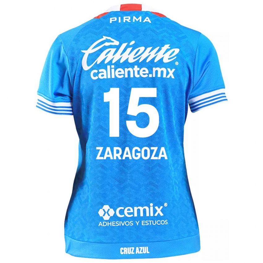 Criança Camisola Nancy Zaragoza #15 Céu Azul Principal 2024/25 Camisa