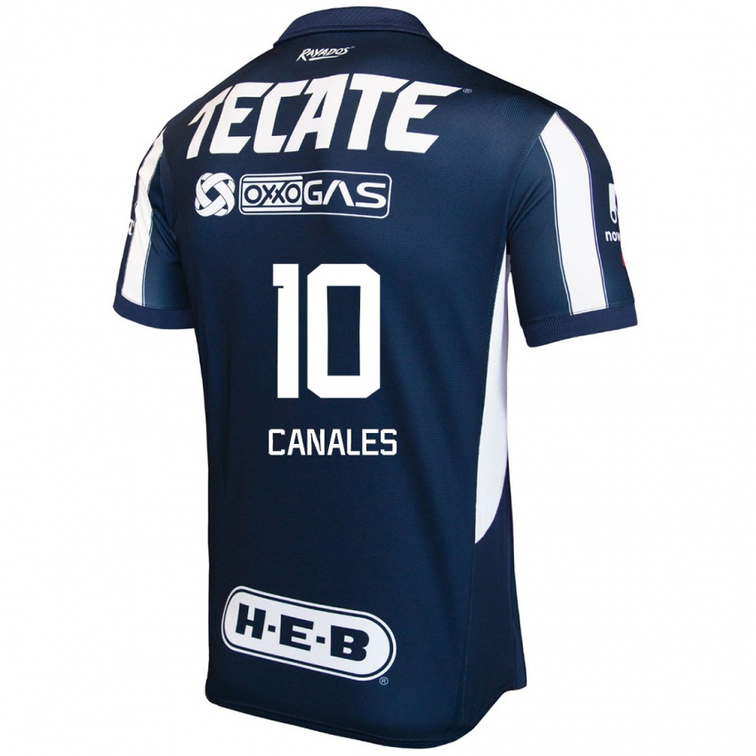 Criança Camisola Sergio Canales #10 Azul Vermelho Branco Principal 2024/25 Camisa