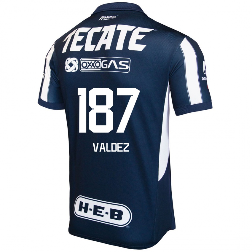 Criança Camisola Érick Valdez #187 Azul Vermelho Branco Principal 2024/25 Camisa