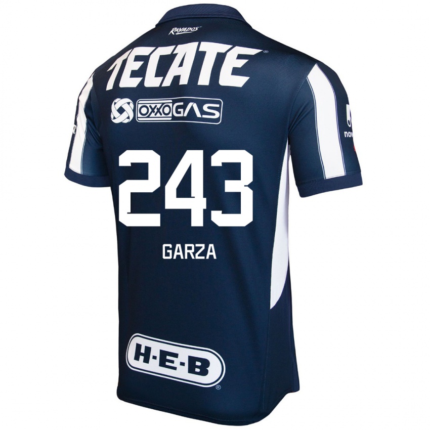 Criança Camisola César Garza #243 Azul Vermelho Branco Principal 2024/25 Camisa