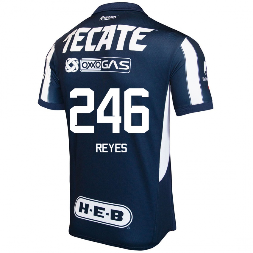 Criança Camisola Cristian Reyes #246 Azul Vermelho Branco Principal 2024/25 Camisa