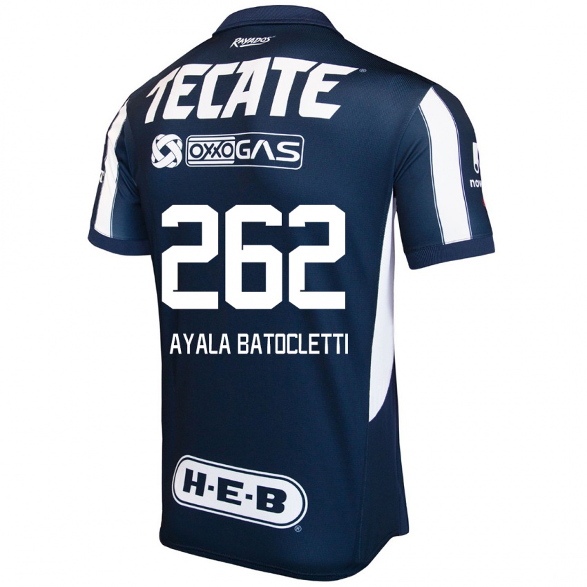 Criança Camisola Nahuel Ayala Batocletti #262 Azul Vermelho Branco Principal 2024/25 Camisa