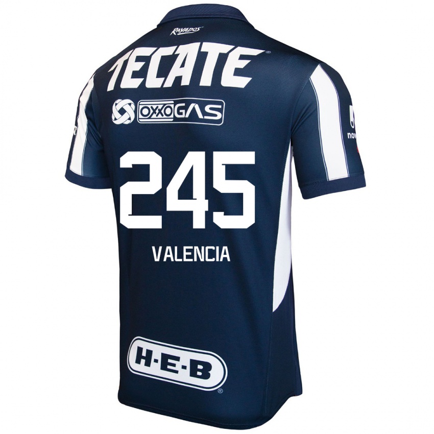 Criança Camisola Cristian Valencia #245 Azul Vermelho Branco Principal 2024/25 Camisa