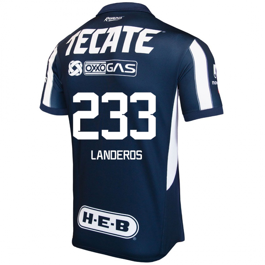 Criança Camisola Jorge Landeros #233 Azul Vermelho Branco Principal 2024/25 Camisa