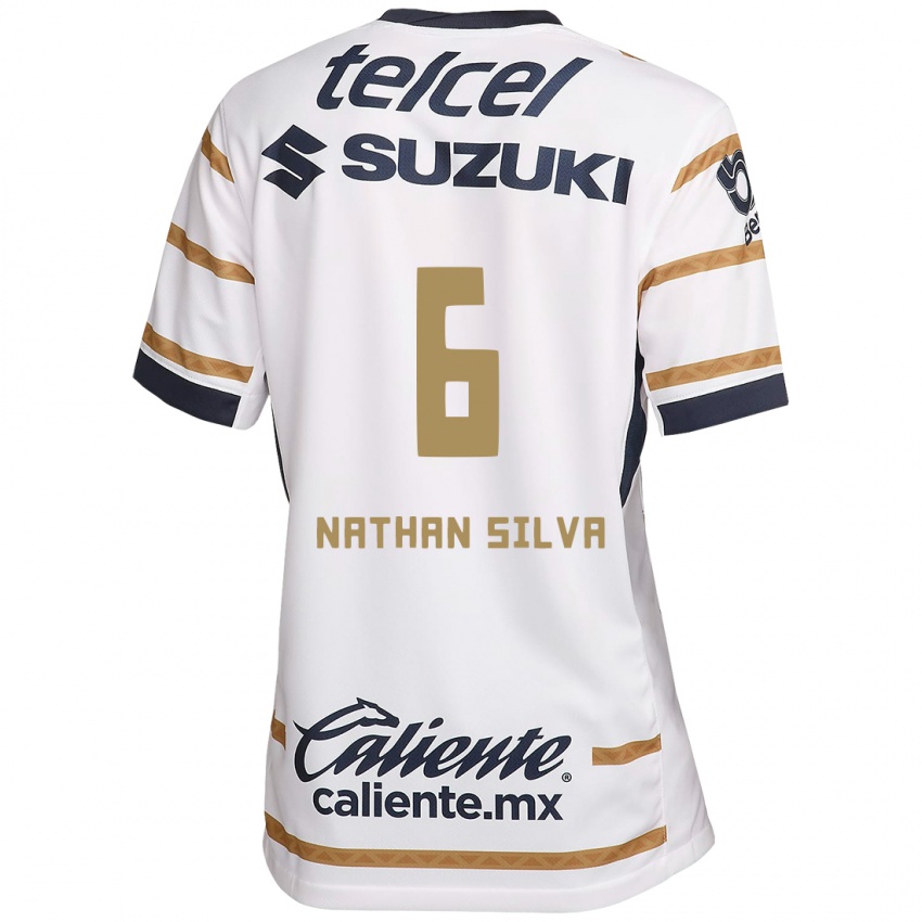 Criança Camisola Nathan Silva #6 Obsidiana Branca Principal 2024/25 Camisa