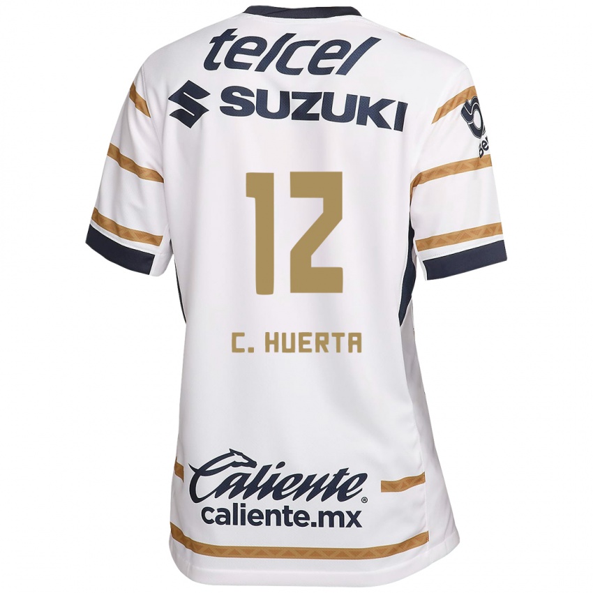 Criança Camisola César Huerta #12 Obsidiana Branca Principal 2024/25 Camisa