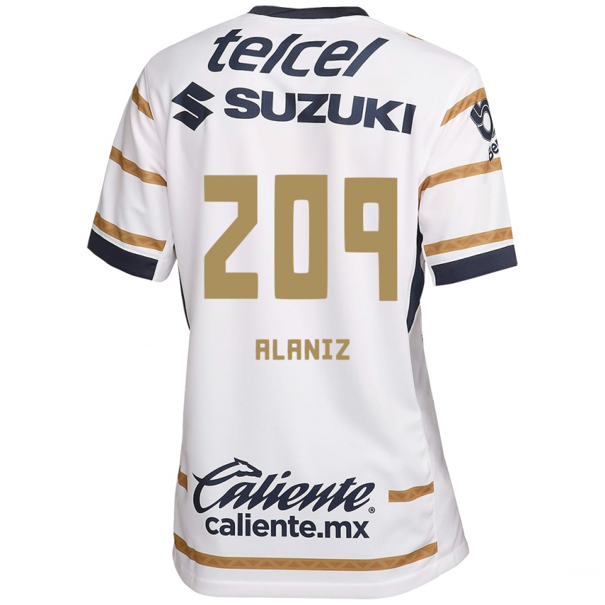 Criança Camisola Jorge Alaniz #209 Obsidiana Branca Principal 2024/25 Camisa