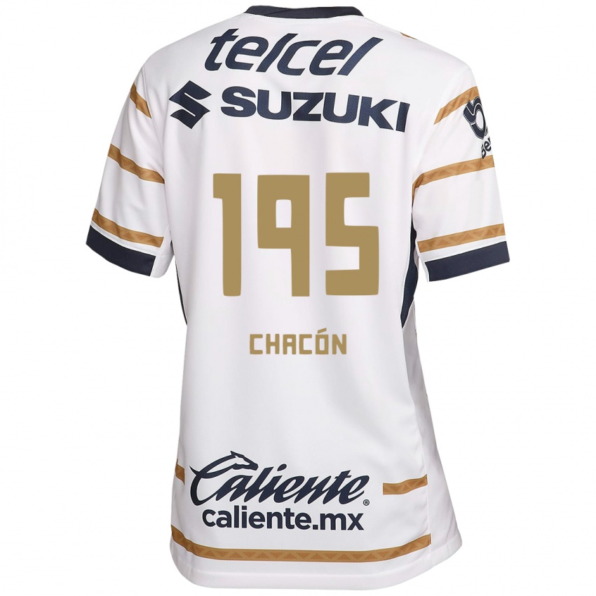 Criança Camisola Eduardo Chacón #195 Obsidiana Branca Principal 2024/25 Camisa