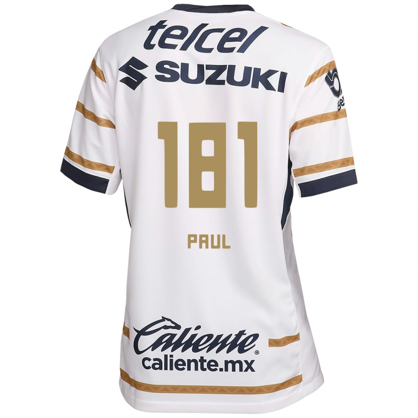 Criança Camisola Miguel Paul #181 Obsidiana Branca Principal 2024/25 Camisa