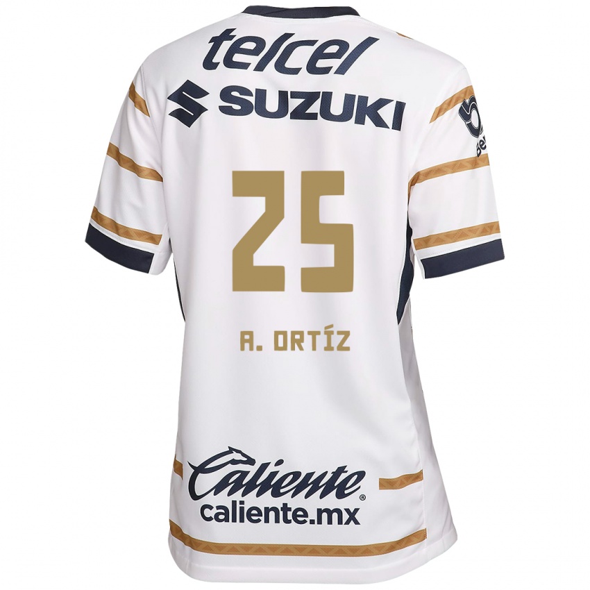 Criança Camisola Arturo Ortiz #25 Obsidiana Branca Principal 2024/25 Camisa