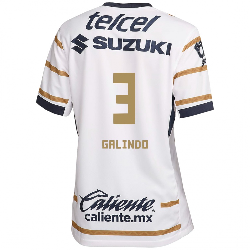 Criança Camisola Ricardo Galindo #3 Obsidiana Branca Principal 2024/25 Camisa