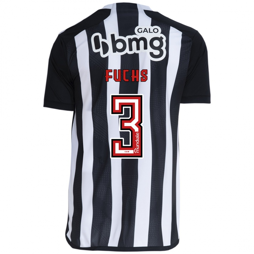 Criança Camisola Bruno Fuchs #3 Branco Preto Principal 2024/25 Camisa