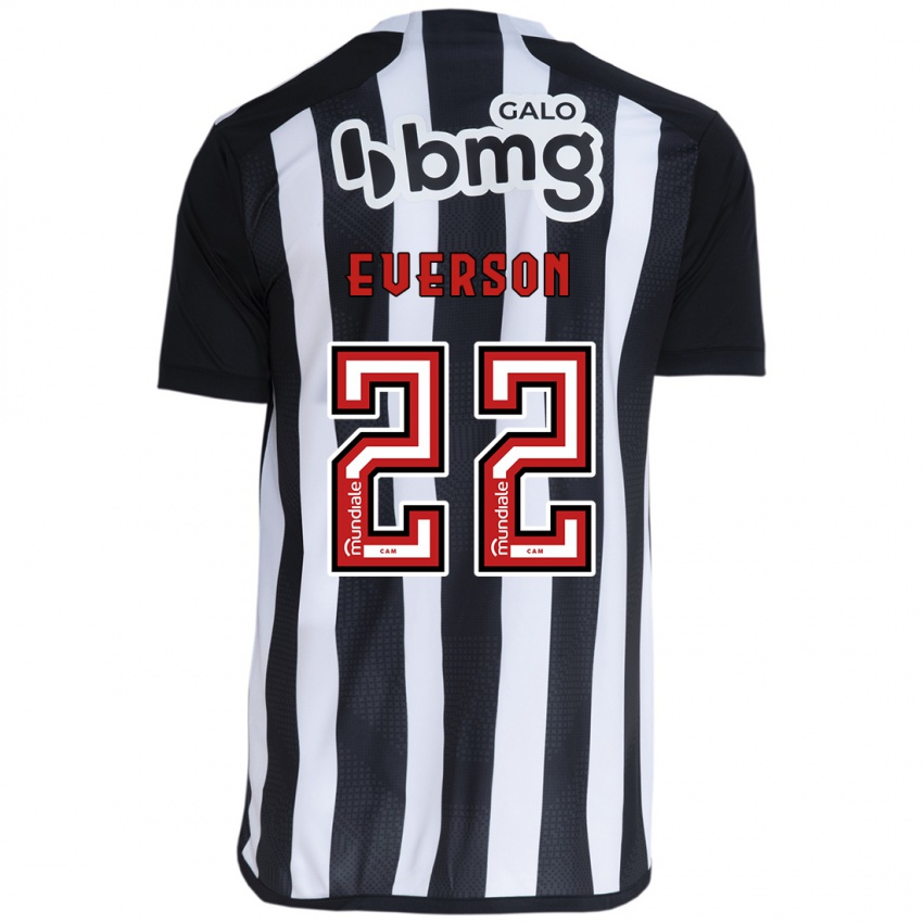 Criança Camisola Everson #22 Branco Preto Principal 2024/25 Camisa