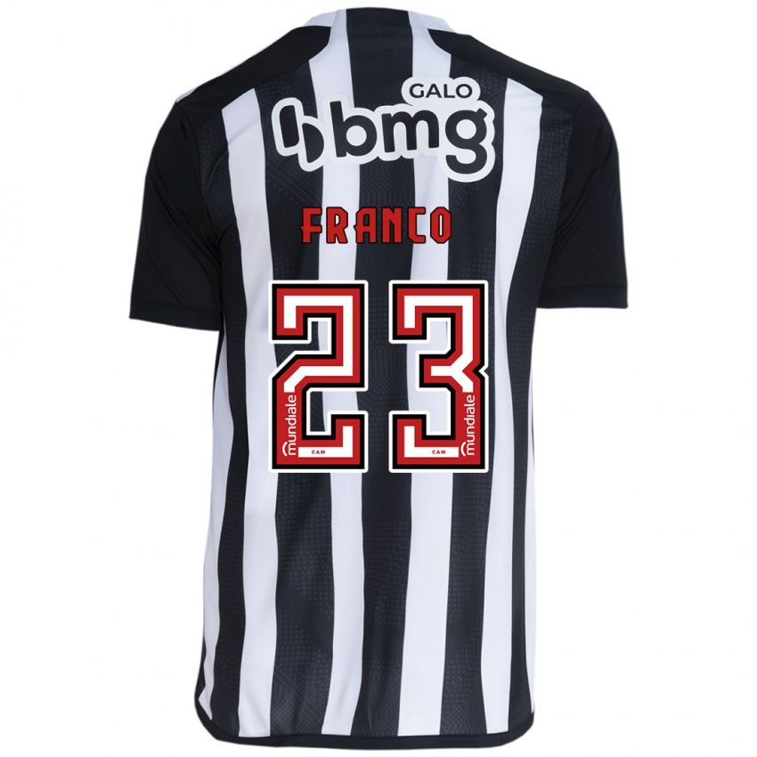 Criança Camisola Alan Franco #23 Branco Preto Principal 2024/25 Camisa