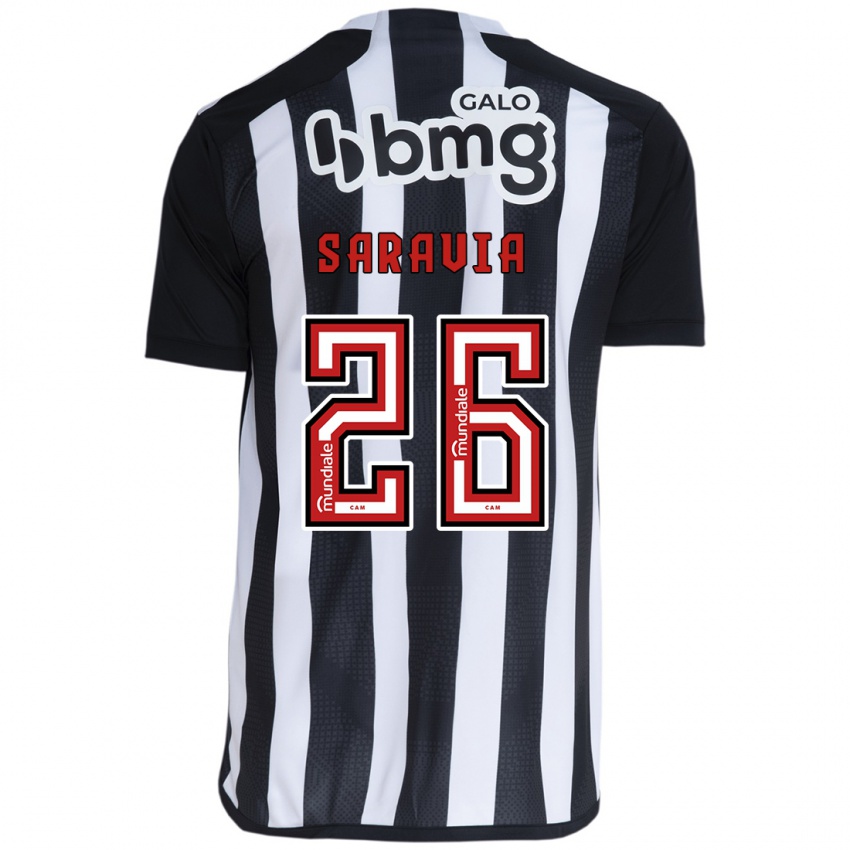 Criança Camisola Renzo Saravia #26 Branco Preto Principal 2024/25 Camisa