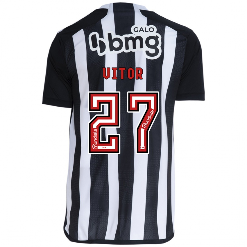 Criança Camisola Paulo Vitor #27 Branco Preto Principal 2024/25 Camisa