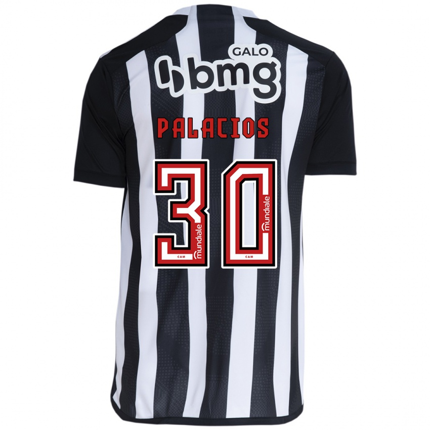 Criança Camisola Brahian Palacios #30 Branco Preto Principal 2024/25 Camisa