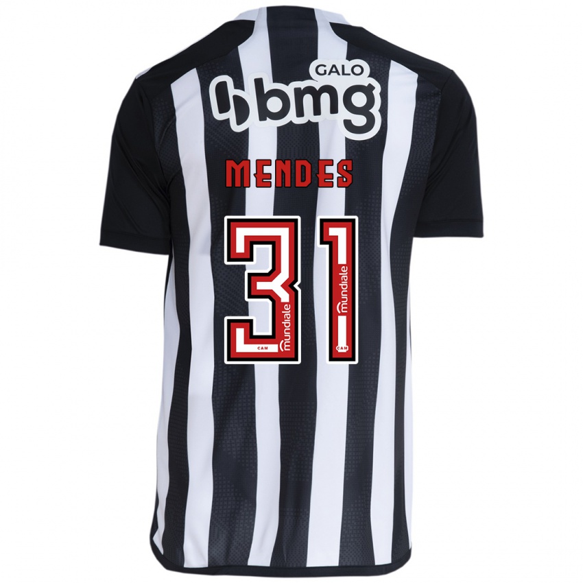 Criança Camisola Matheus Mendes #31 Branco Preto Principal 2024/25 Camisa