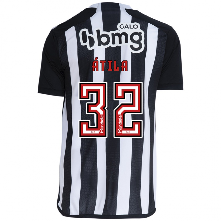 Criança Camisola Gabriel Átila #32 Branco Preto Principal 2024/25 Camisa