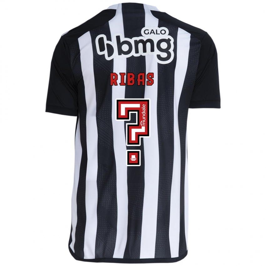 Criança Camisola Caio Ribas #0 Branco Preto Principal 2024/25 Camisa