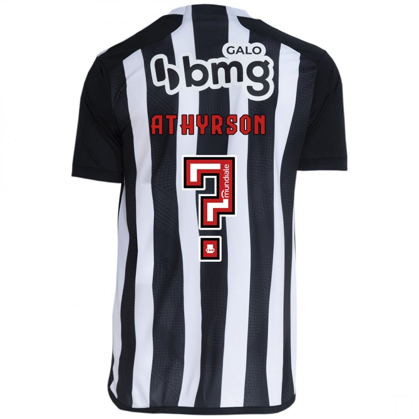 Criança Camisola Athyrson #0 Branco Preto Principal 2024/25 Camisa