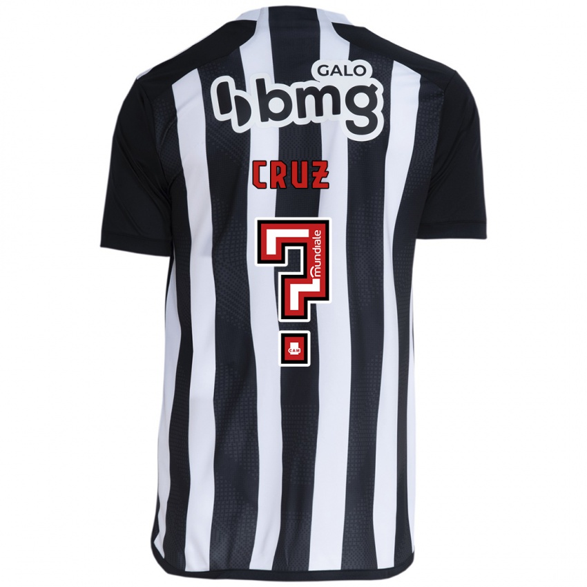 Criança Camisola Dudu Cruz #0 Branco Preto Principal 2024/25 Camisa