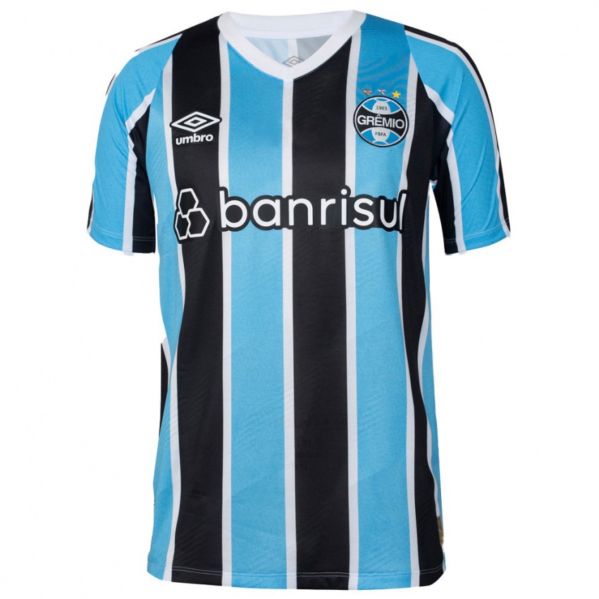 Criança Camisola Rodrigo Caio #30 Azul Preto Branco Principal 2024/25 Camisa