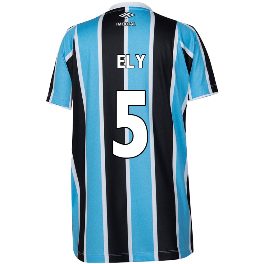 Criança Camisola Rodrigo Ely #5 Azul Preto Branco Principal 2024/25 Camisa