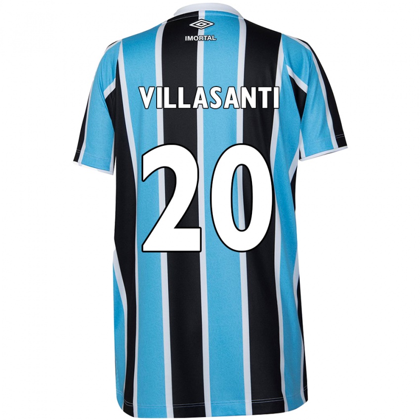 Criança Camisola Mathías Villasanti #20 Azul Preto Branco Principal 2024/25 Camisa