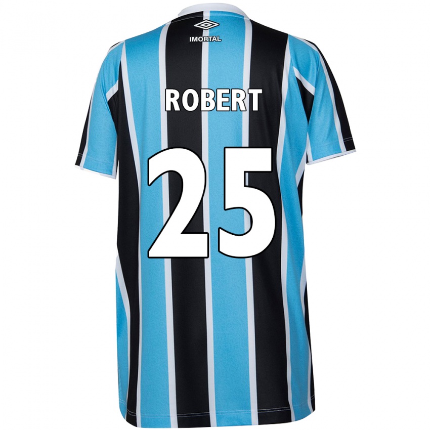 Criança Camisola Jhonata Robert #25 Azul Preto Branco Principal 2024/25 Camisa