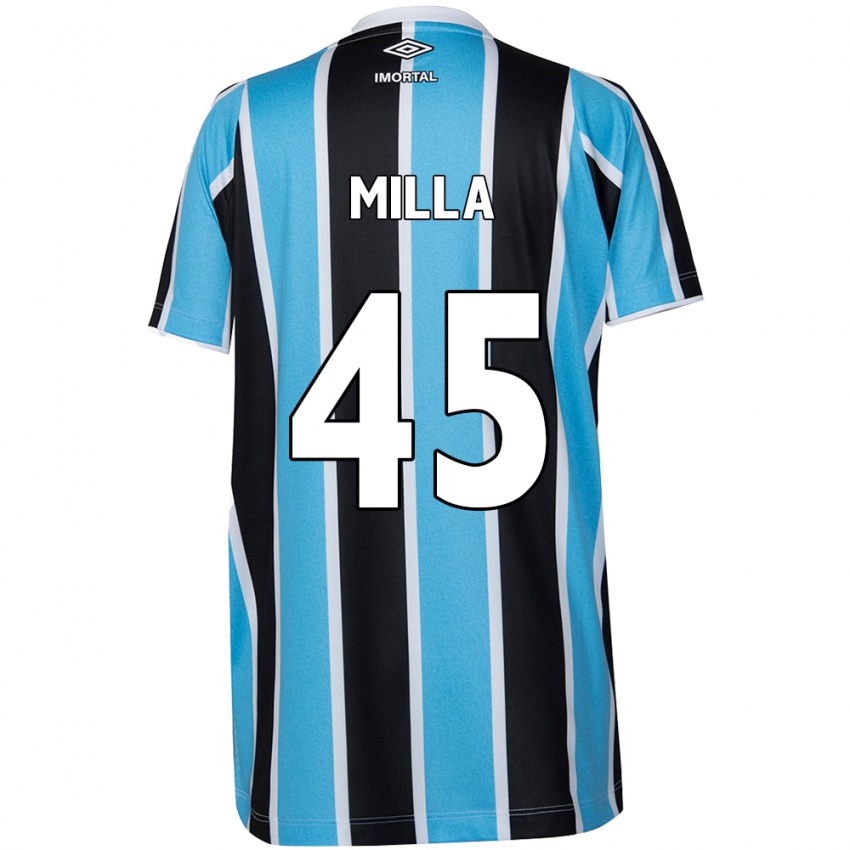 Criança Camisola Lucas Milla #45 Azul Preto Branco Principal 2024/25 Camisa