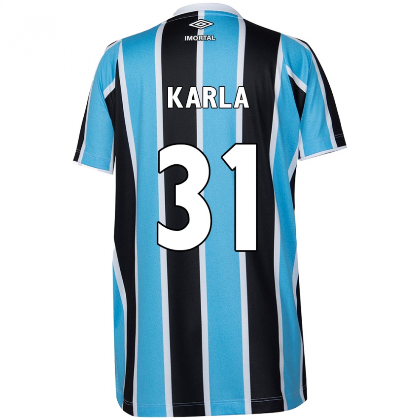 Criança Camisola Emmily Karla #31 Azul Preto Branco Principal 2024/25 Camisa