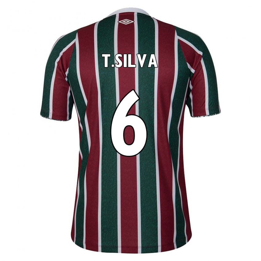 Criança Camisola Thiago Silva #6 Verde Castanho Branco Principal 2024/25 Camisa